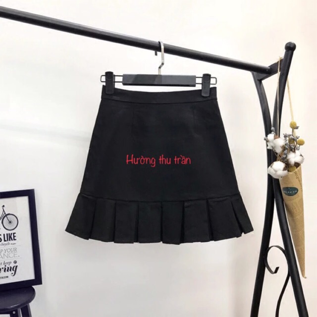 Chân váy chữ A xếp li chân thời trang, chân váy công sở