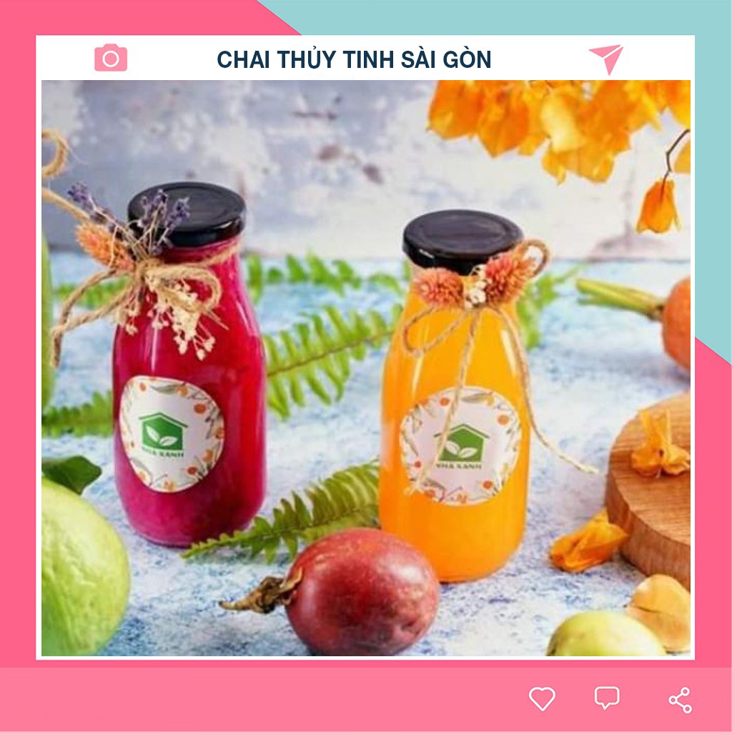 🍅 Free Ship 50k 🍅 Chai thủy tinh 200ml trơn , chai dùng đựng sữa , yến, nước trai cây