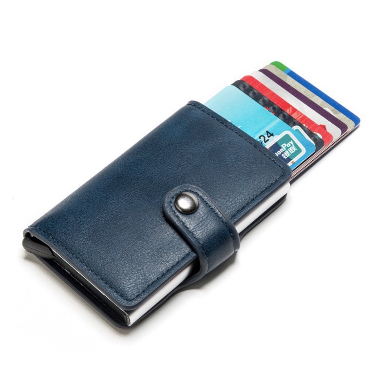 Ví Da Mini Đựng Thẻ Bằng Sợi Carbon Mỏng Cho Nam