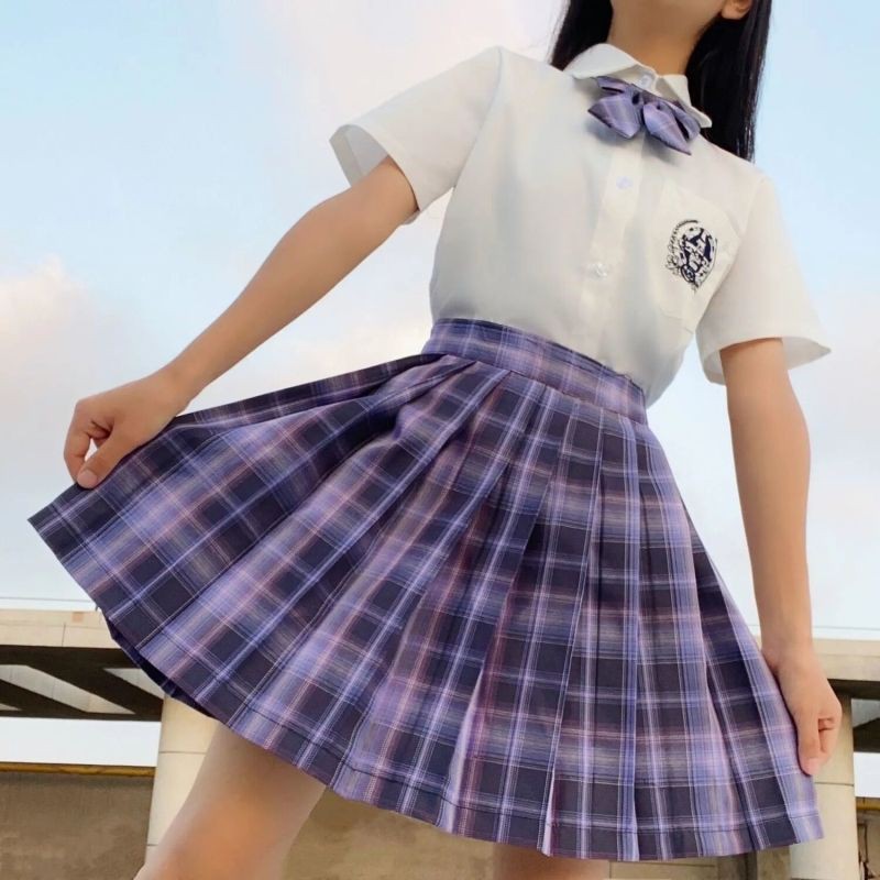 bộ sưu tập Nhật Bản 2021 new short -mẫu áo sơ mi thêu nữ JK phù hợp với sinh đồng phục học lớp đại phong cách dễ th