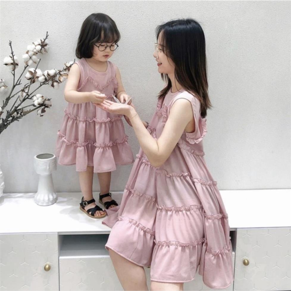 HÀNG CAO CẤP - Váy hồng đôi mẹ và bé MB1 118EL