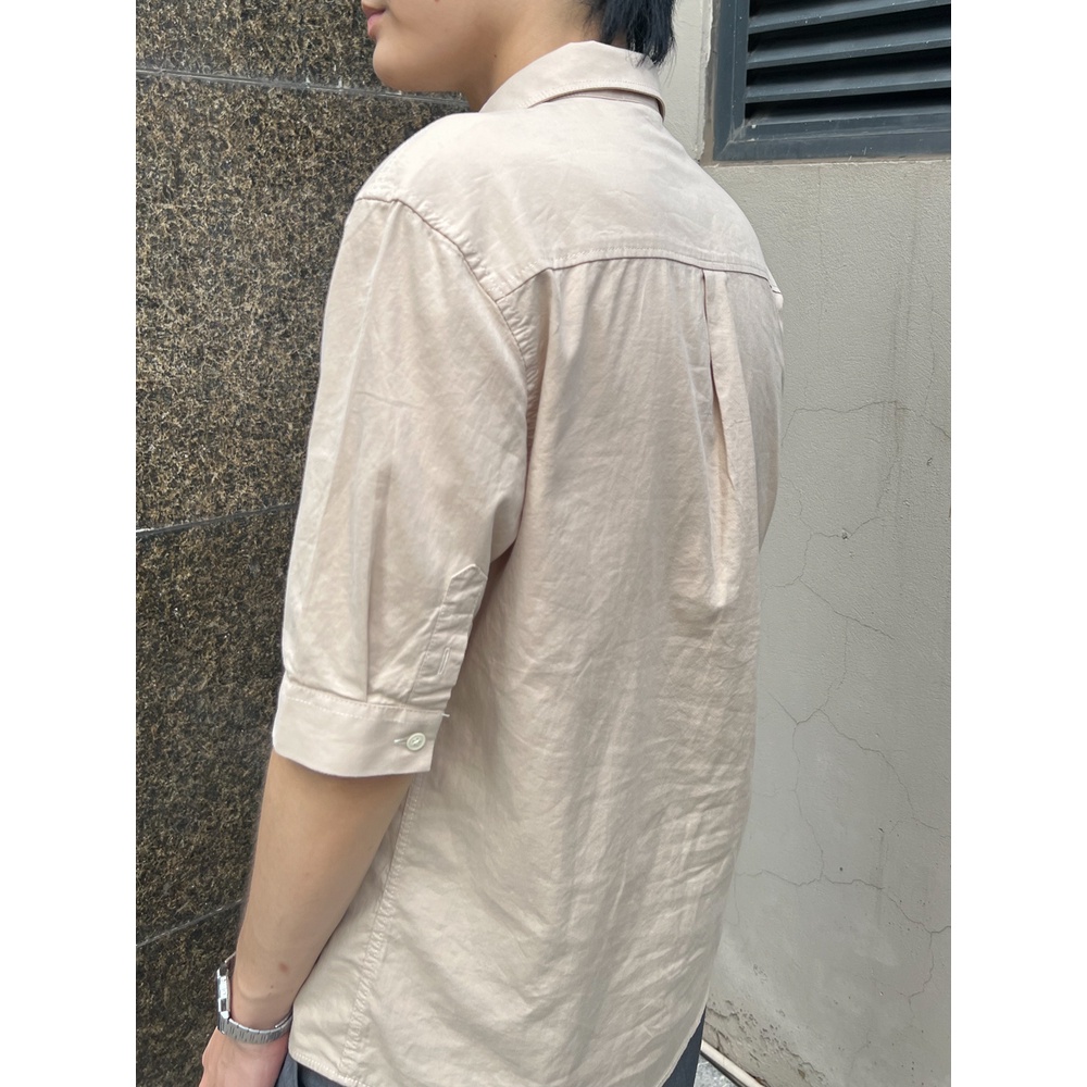 Áo sơ mi unisex JAMS cổ bẻ tay lỡ có túi đứng form công sở nam nữ cotton phong cách Hàn Quốc