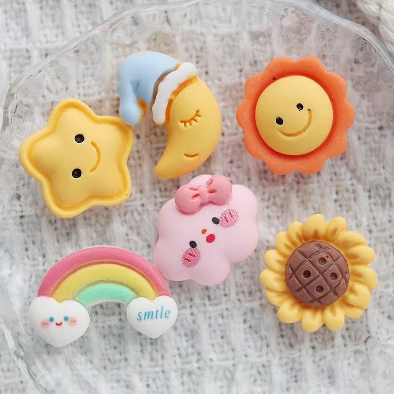 Dễ Thương Ghim Cài Giày Hình Hoa Hướng Dương Đám Mây / Cầu Vồng / Mặt Trăng / croc / Hoa Crobbits Chính Hãng Cho Nữ