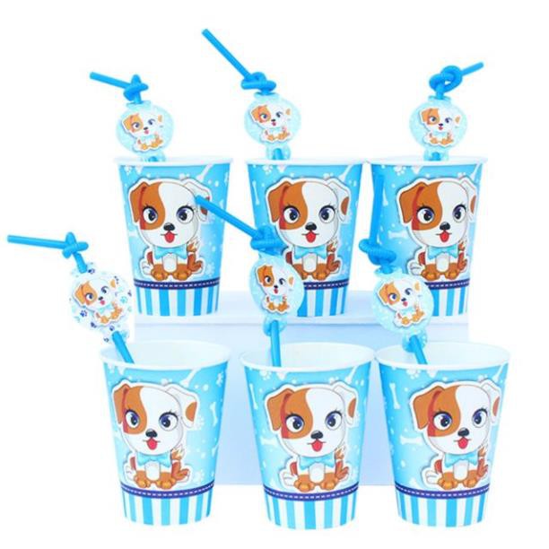 Ly giấy +sinh nhật bé trai-set 6 cái (nhiều mẫu)