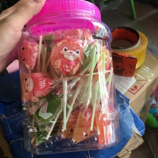 Kẹo dẻo cam, đưa hấu , gấu 50 que 1 lọ