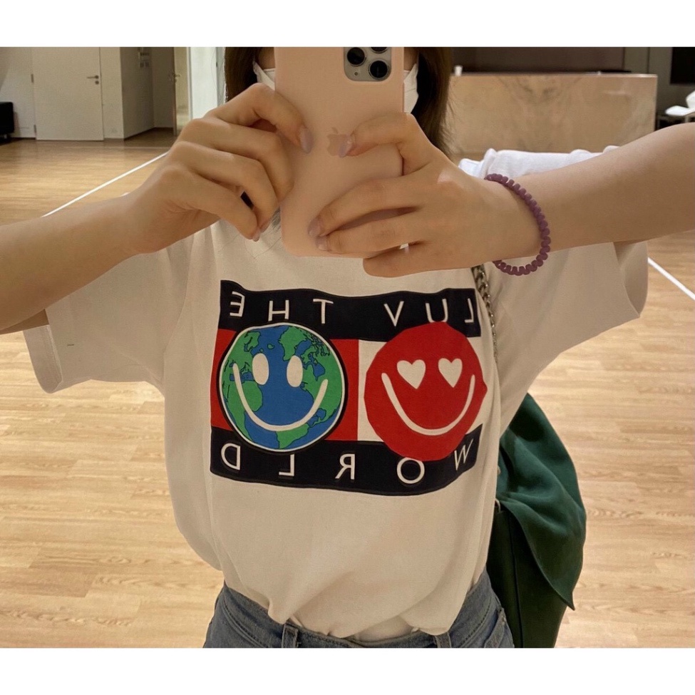 Mã A41 - Áo Thun Unisex Tommy Hoạ Tiết Trái Đất