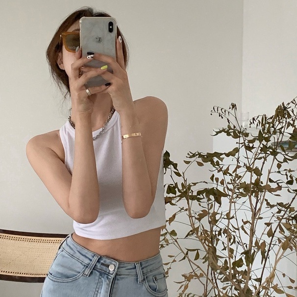 QKOOLE  Áo lửng ôm dáng phong cách Hàn Quốc quyến rũ thời trang dành cho nữ