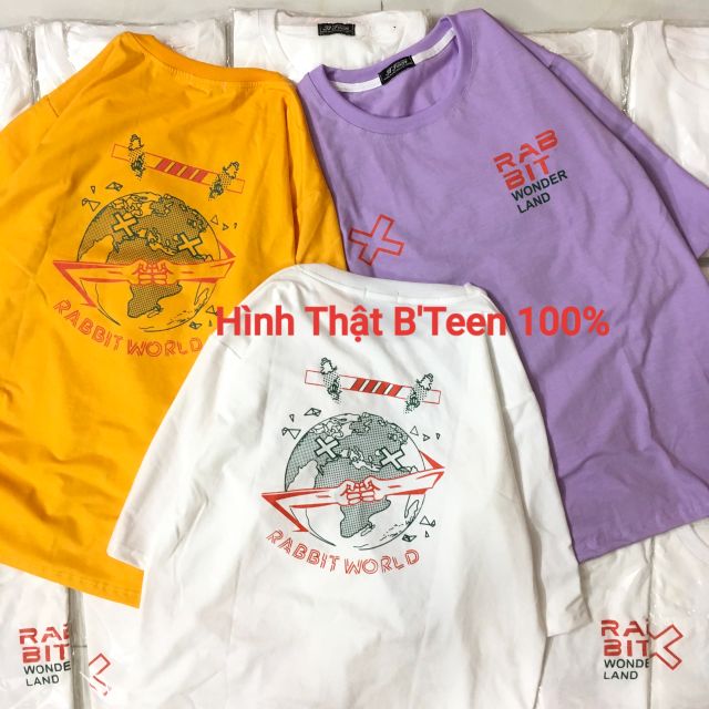 [ Hình Thật B'Teen 100% ] Áo Thun tay lỡ Unisex RAB BIT X