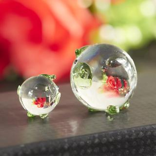 Set 5 tượng pha lê hình chú heo may mắn đáng yêu trang trí nhà cửa