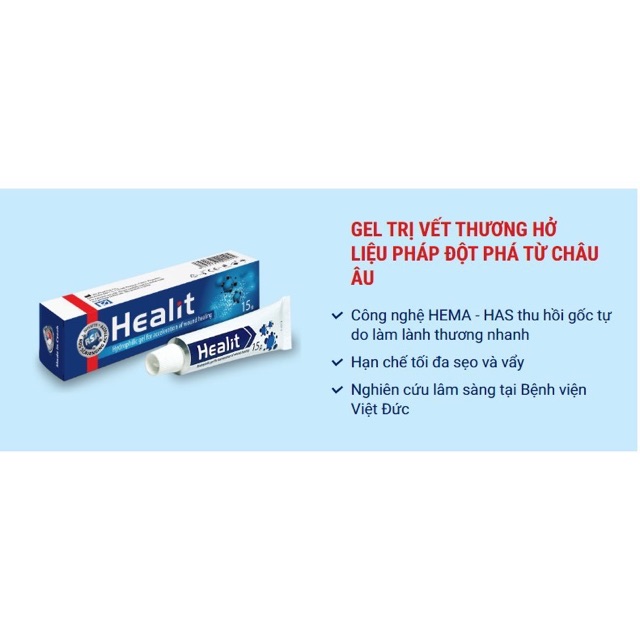 HEALIT - Gel bôi vết thươn.g hở, giúp lành thươn.g nhanh, hạn chế sẹo xấu