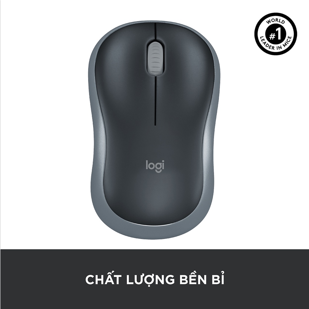 Chuột không dây Logitech M186 thiết kế thuận cả 2 tay(1000 DPI) - Hàng Chính Hãng