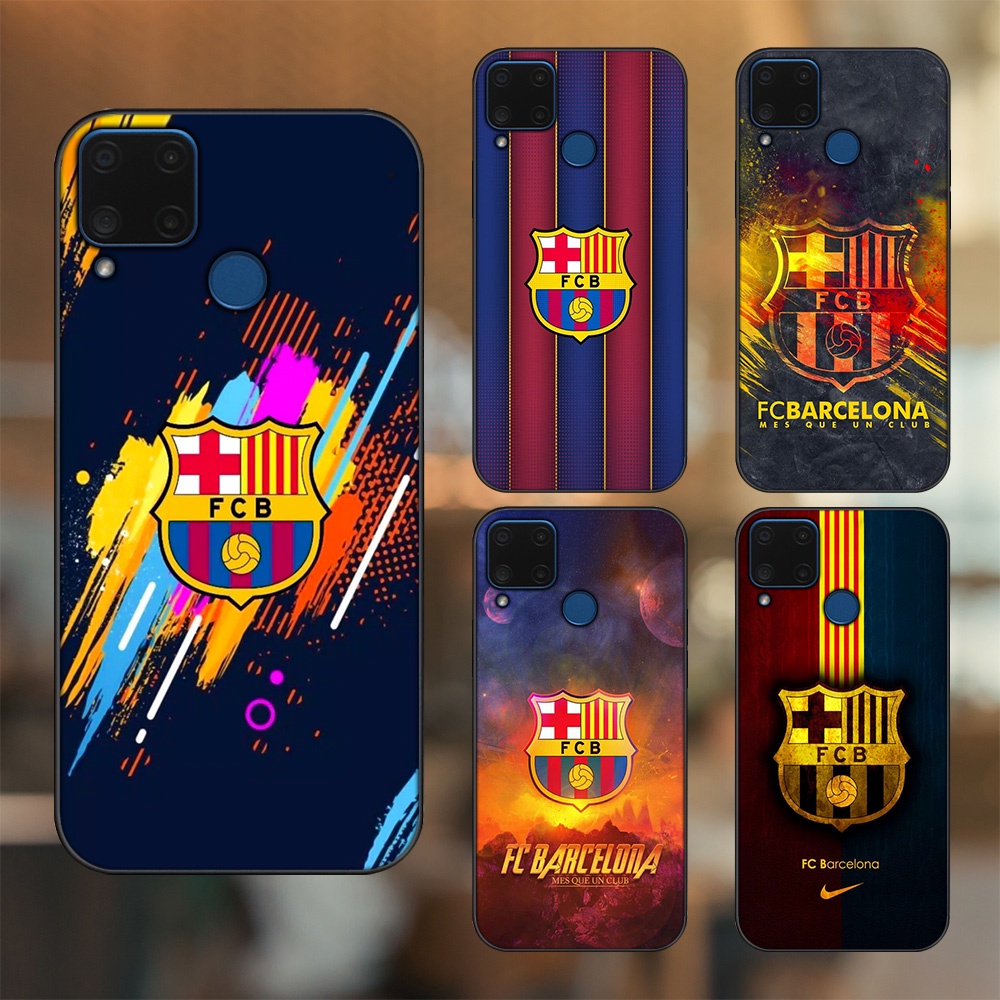 Ốp lưng Realme C15 viền đen in hình Barcelona Barca