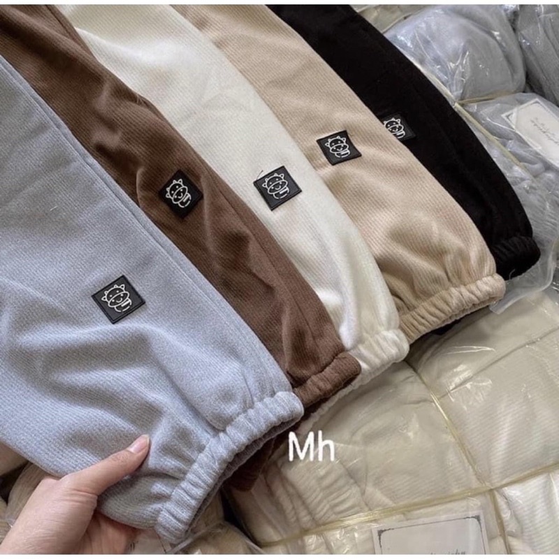 Quần Jogger bo gấu chơn len tăm nữ C10, quần len tăm nữ Unisex kiểu dáng style dành cho nữ
