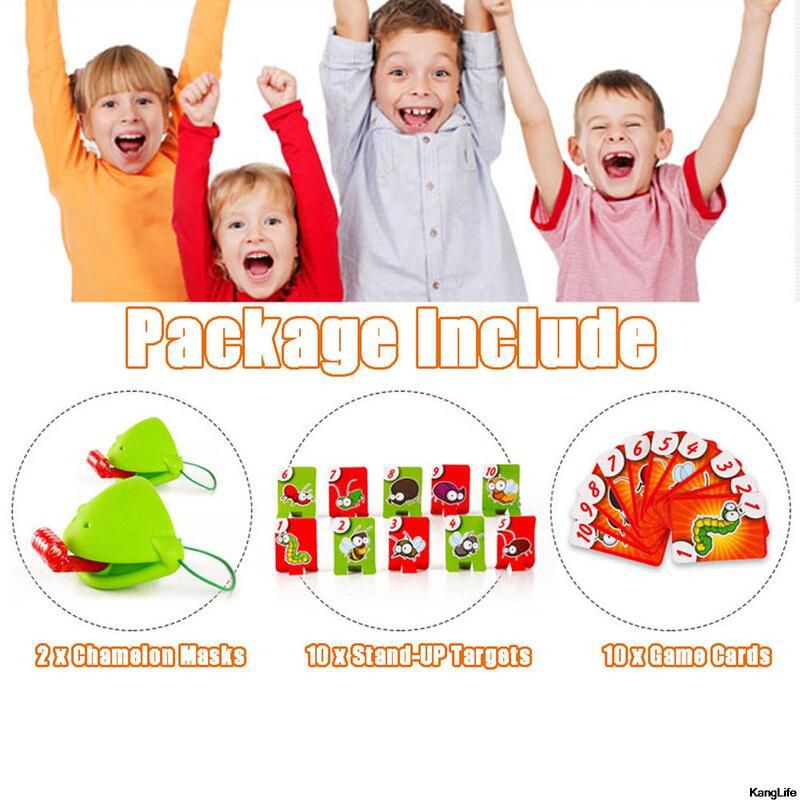 2022 Tongue Tic-Tac Chameleon Frog Mouth Take Card Tongue Family Party Toy Be Quick To Lick Cards Toy Set Funny Game Kids Gift