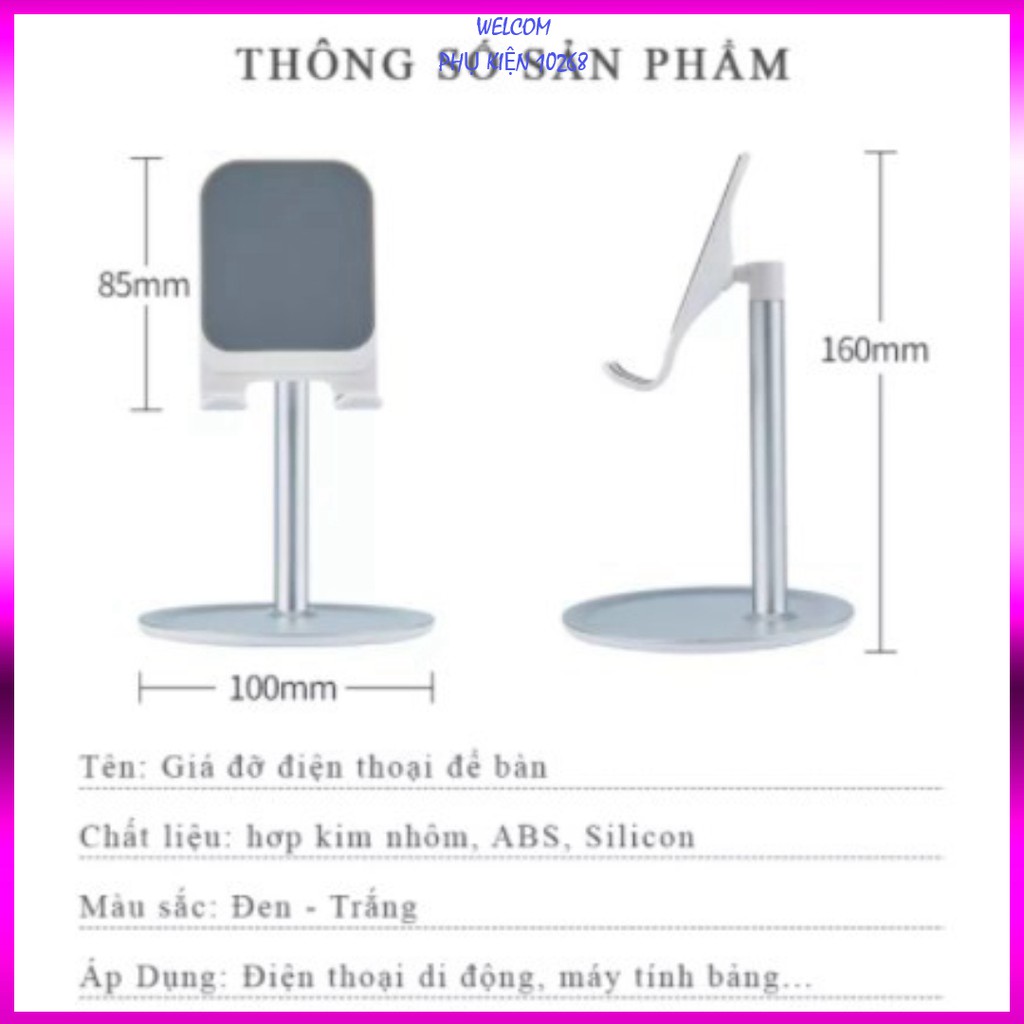 Đế Kê Điện Thoại🍁 Kệ Nhôm Để Điện Thoại Smartphone, iPad Và Máy Tính Bảng