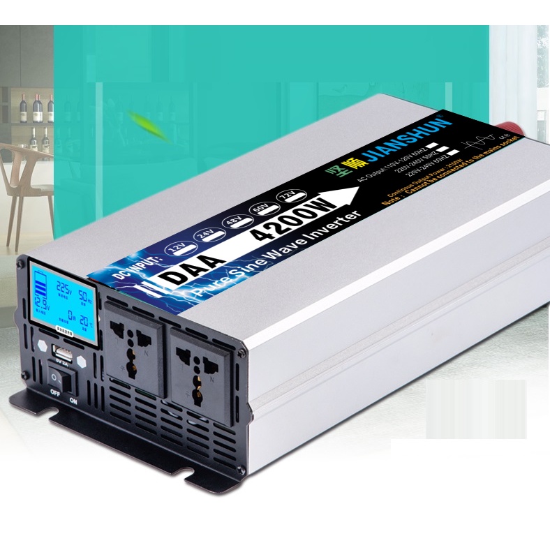 Bộ chuyển đổi nguồn 12v 24v 48v lên 220v 4200W Sóng Sin chuẩn- inverter-Kich điện sóng sin tinh khiết