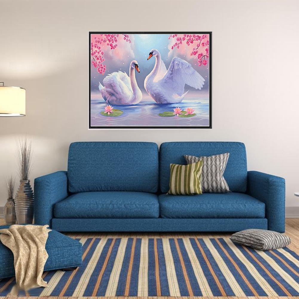 Swan Lover Lake 5D Diamond DIY Painting Kit Home Decor Craft 40 X 30cm Diydegss