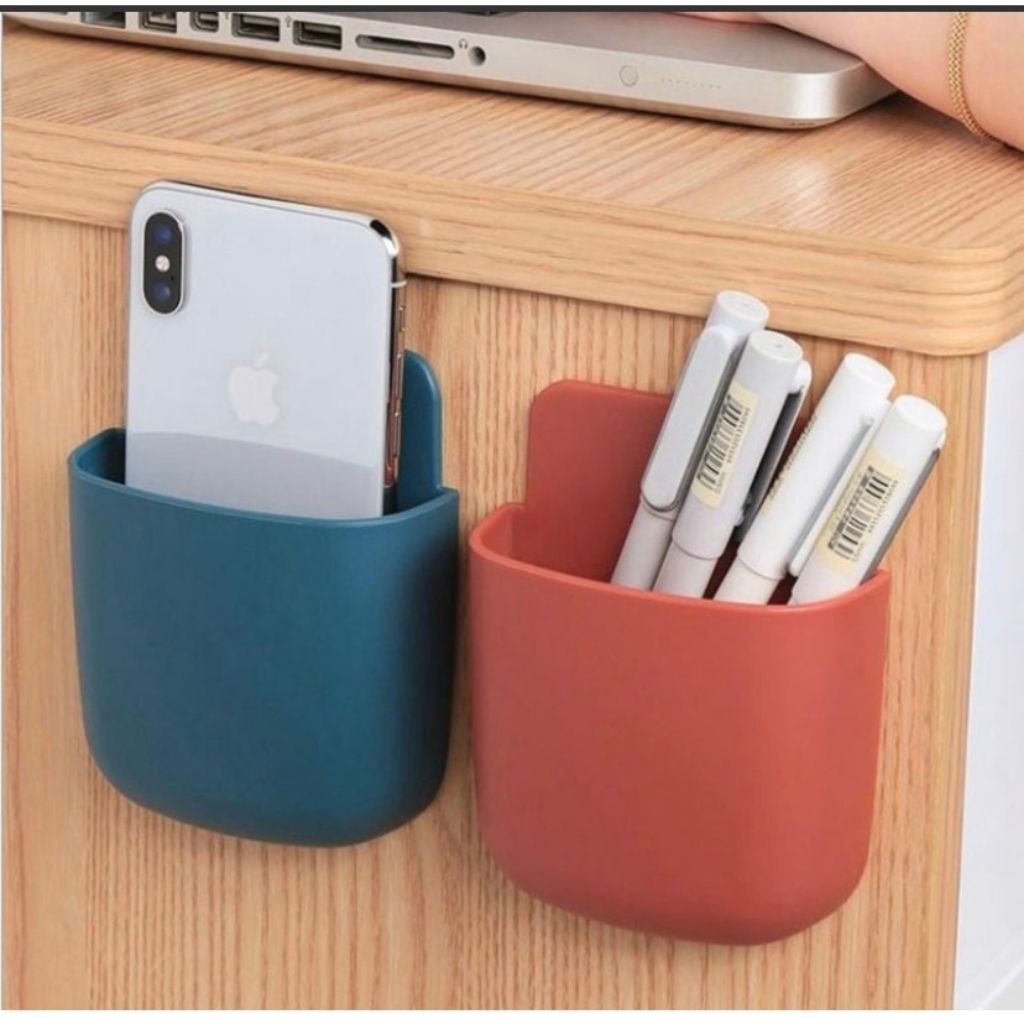 [ Xả Kho Bán Lỗ ] Hộp Đựng Điện Thoại-Remote Dán Tường Có Lỗ Cắm Xạc Tiện Lợi | BigBuy360 - bigbuy360.vn