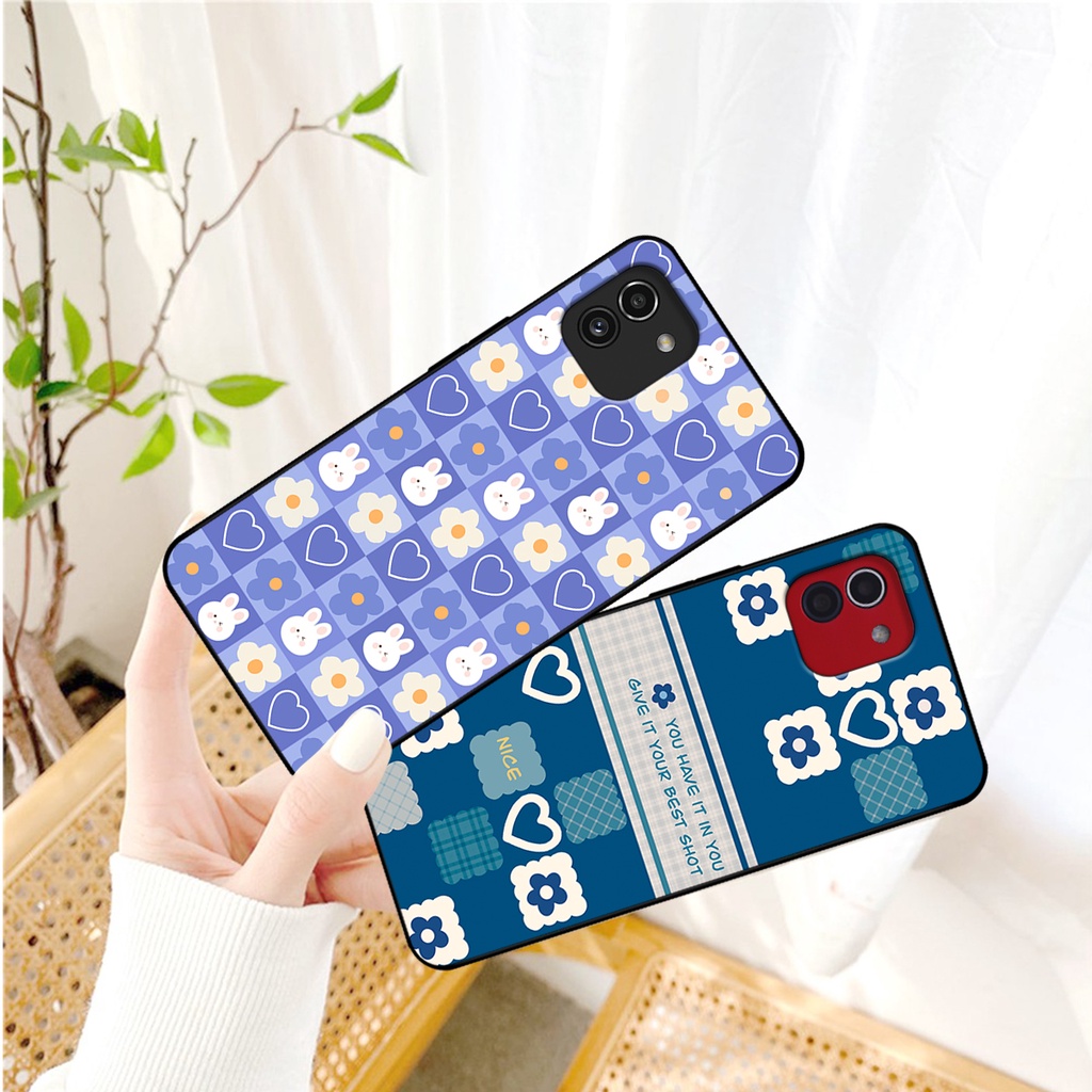 Ốp lưng Samsung A03 - Samsung A03 Core in hoạ tiết caro trái tim đen trắng, gấu bear cute đáng yêu
