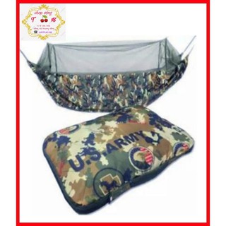 Võng Dù Có Mùng 3 lớp Loại Tốt, Dày. Võng Mùng Hình Con Ó Loại 1