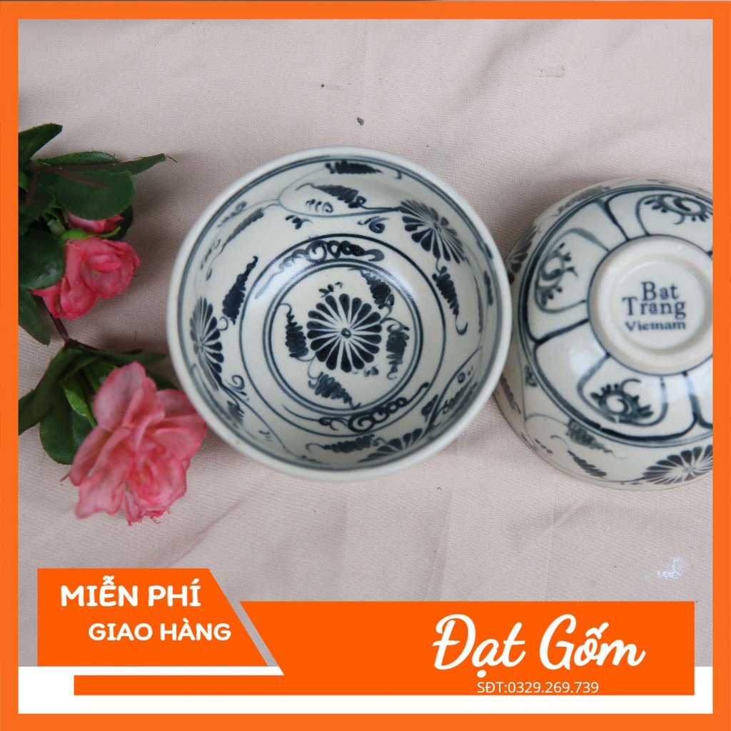 Bát hoa dây - bát cơm men dạn bát tràng - gốm sứ bát tràng