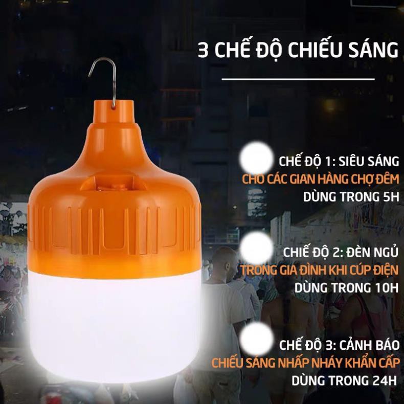 Đèn Led Sạc Tích Điện 100W Thời Gian Sử Dụng Từ 6-8 Giờ Liên Tục, Có Móc Treo Tiện Dụng - YoungHome