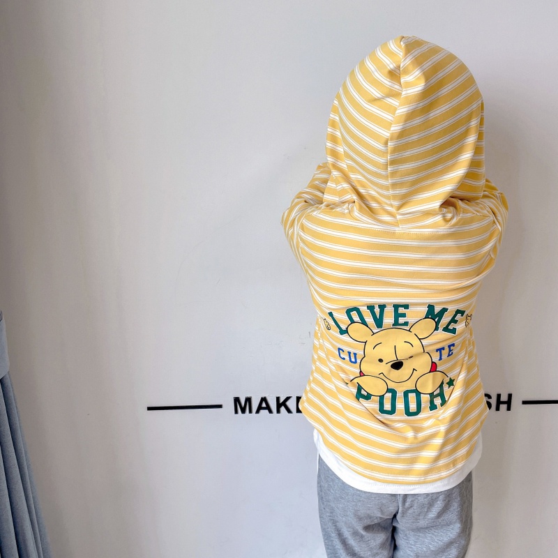 Áo Khoác Cardigan Dệt Kim Mỏng Có Mũ Trùm Đầu Hoạ Tiết Hoạt Hình Dành Cho Trẻ Em