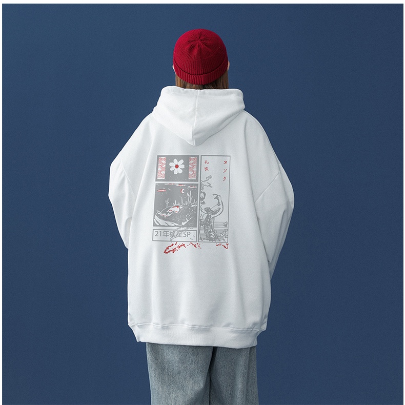 Áo hoodie Ifnicefuture dáng rộng tay dài in họa tiết thời trang hàn quốc giản dị dành cho cặp đôi nam và nữ