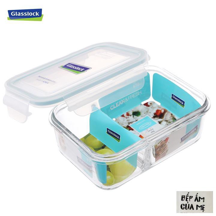 Set 2 hộp đựng cơm 715ml, hộp 2 ngăn 1000ml TẶNG TÚI GLASSLOCK