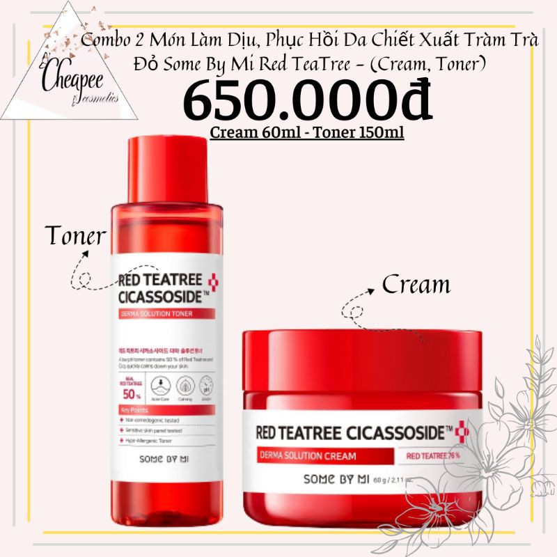 Combo 2 Sản Phẩm Some By Mi Red Tea Tree Cicassoside Final Solution Giúp Làm Dịu Da, Phục Hồi Da Chiết Xuất Tràm Trà Đỏ