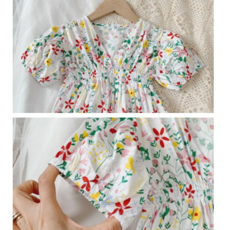 Váy Bé Gái Cotton 100% hàng Quảng Châu thô mềm, váy cho bé phong cách HànTh 2-3-4-5-6 tuổi