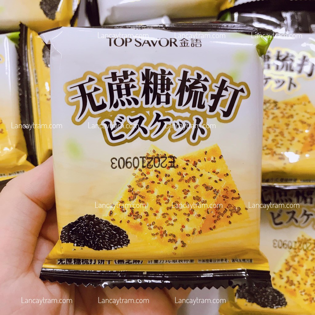 Bánh Quy Mè Đen Không Đường Ăn Không Mập, Soda Crackers Top Savor Sugar Free 380G