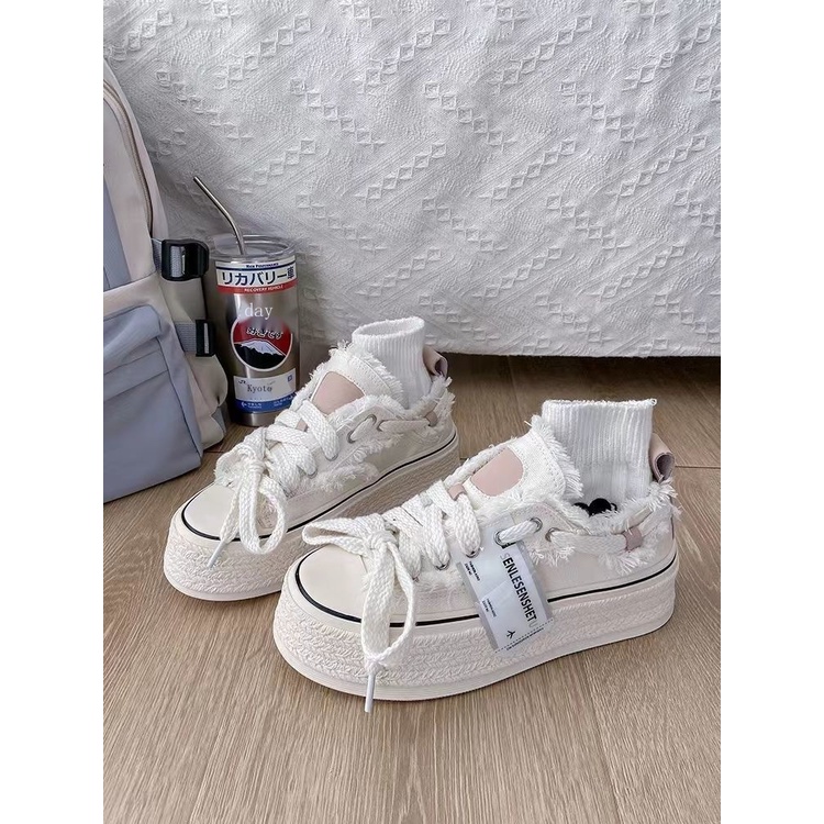 Giày sneaker Vải Canvas Cổ Thấp Thời Trang Mùa Hè Hàn Quốc 2022 Cho Nữ