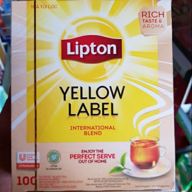 Trà Lipton nhãn vàng 100 túi [200g]