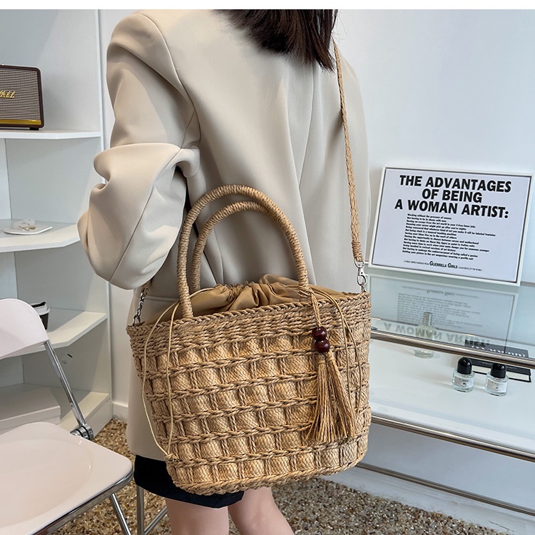 Túi Đeo Vai Đan Rơm Thủ Công Thời Trang Cho Nữ