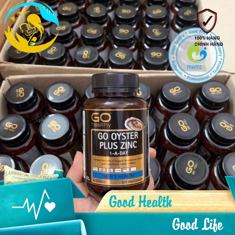 Tinh chất hàu (120v) tăng cường sinh lực cho nam giới từ 25 tuổi GO Healthy Oyster Plus Zinc 1-A-Day, New Zealand Shop M