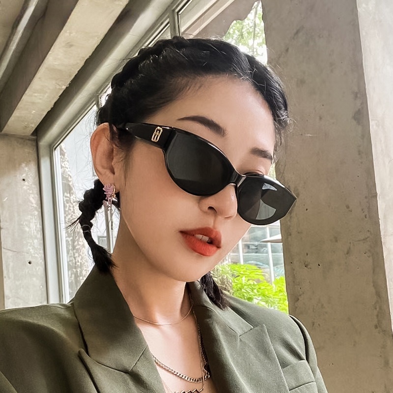 Kính Chống Nắng Gọng Oval Phong Cách Retro Thời Trang Hàn Quốc