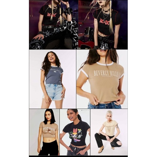 Áo thun crop top in hình hiệu xuất