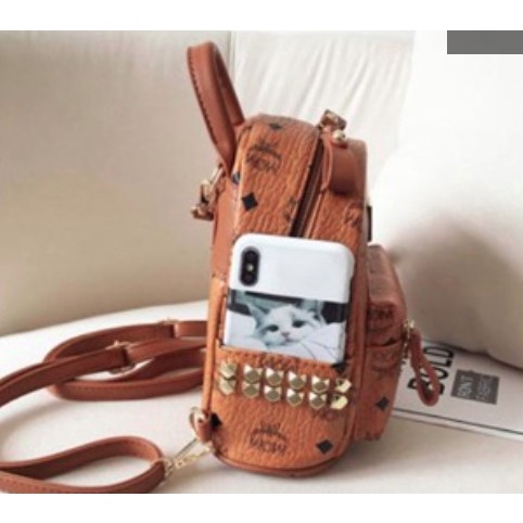 Balo da mini Mom mã Vp71B Sz 18x20 có thể đeo chéo, chất da dày dặn, hàng Quảng Châu nhập khẩu.