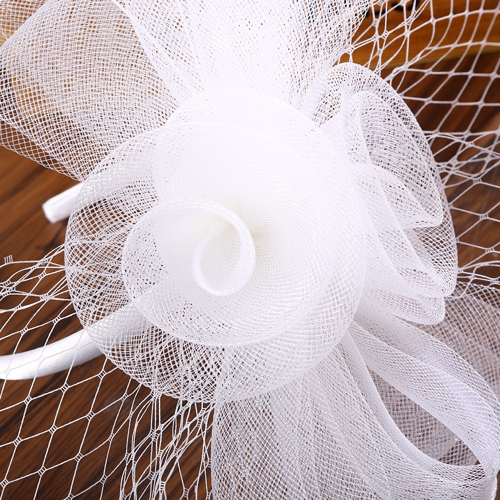 Mũ Lưới Đính Ngọc Trai Và Lông Vũ Mới Cho Nữ