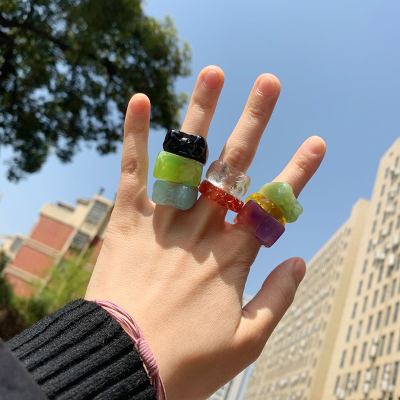 Nhẫn Nhựa Acrylic Thời Trang Đường Kính 1.8cm