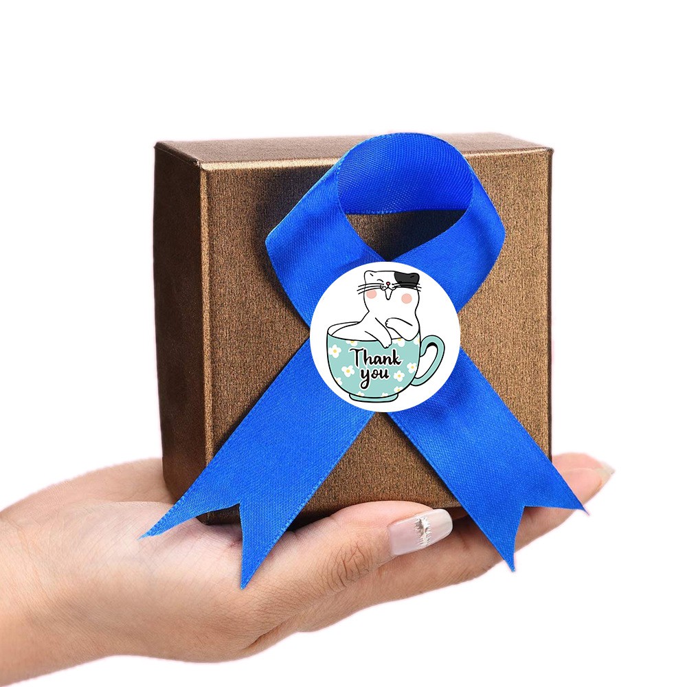 Giá Xưởng - 500 Tem dán tròn Sticker Thank You 25mm sticker hình mèo xinh xắn