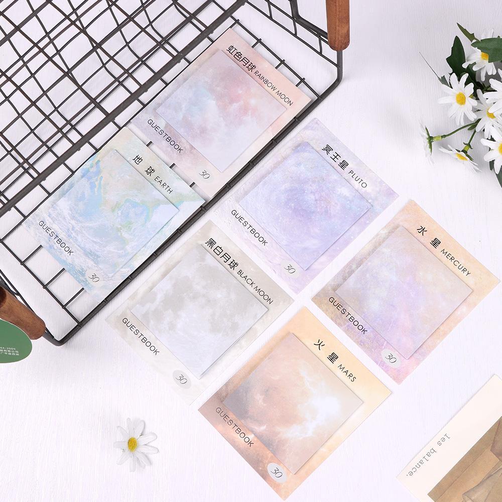 Giấy Ghi Chú Họa Tiết Hành Tinh Mặt Trăng Ngôi Sao Nhiều Màu Sắc Sáng Tạo