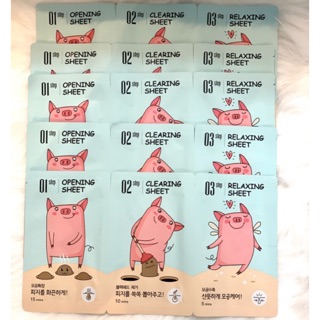 Set hộp 5 miếng dán lột mụn đầu đen 3 STEP COLLAGEN PIG NOSE PACK {Hàng nội địa Hàn Quốc}