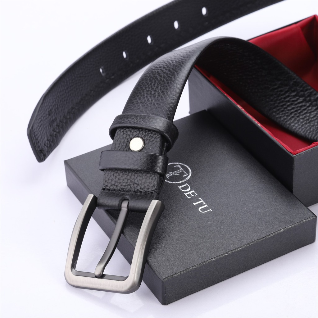 Thắt lưng nam đầu kim tròn DETU PL3018 họa tiết đầu ngẫu nhiên