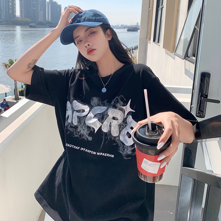 NRVP Áo Thun Nữ Tay Ngắn In Hình Phong Cách Hàn Quốc Thời Trang Mùa Hè 2022