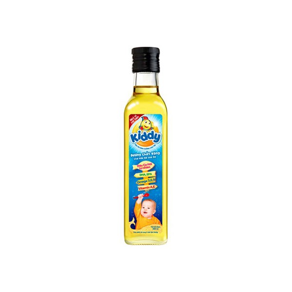 Dầu Ăn Kiddy Dinh Dưỡng Cá Hồi 250ml [Date 28/04/2022]