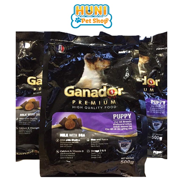 Thức ăn cho chó con Ganador Puppy, vị sữa, gói 3kg