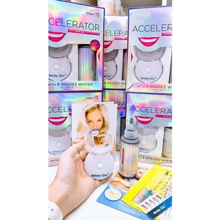 Set tẩy trắng răng white glo accelerator blue light