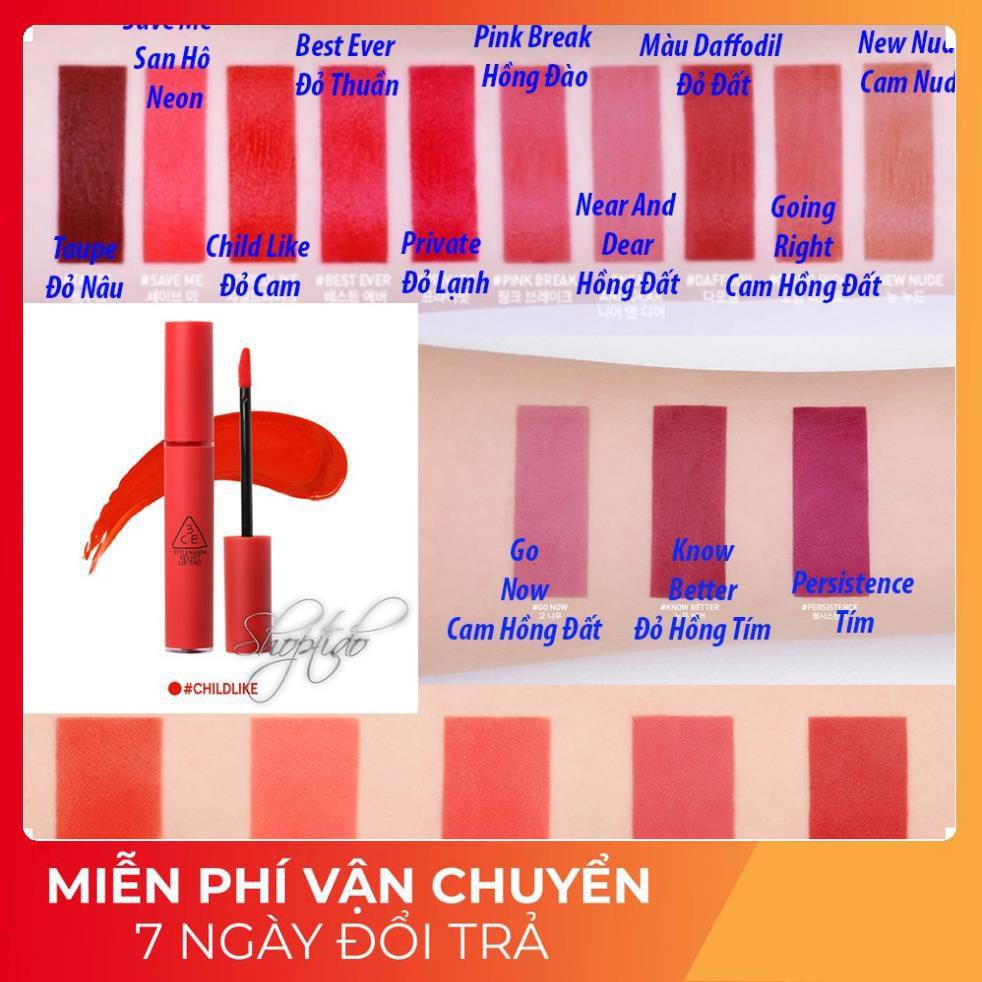 [FULL BOX] Son 3CE VELVET LIP TINT Auth cam kết hàng Chính hãng, Check mã Hidden tag